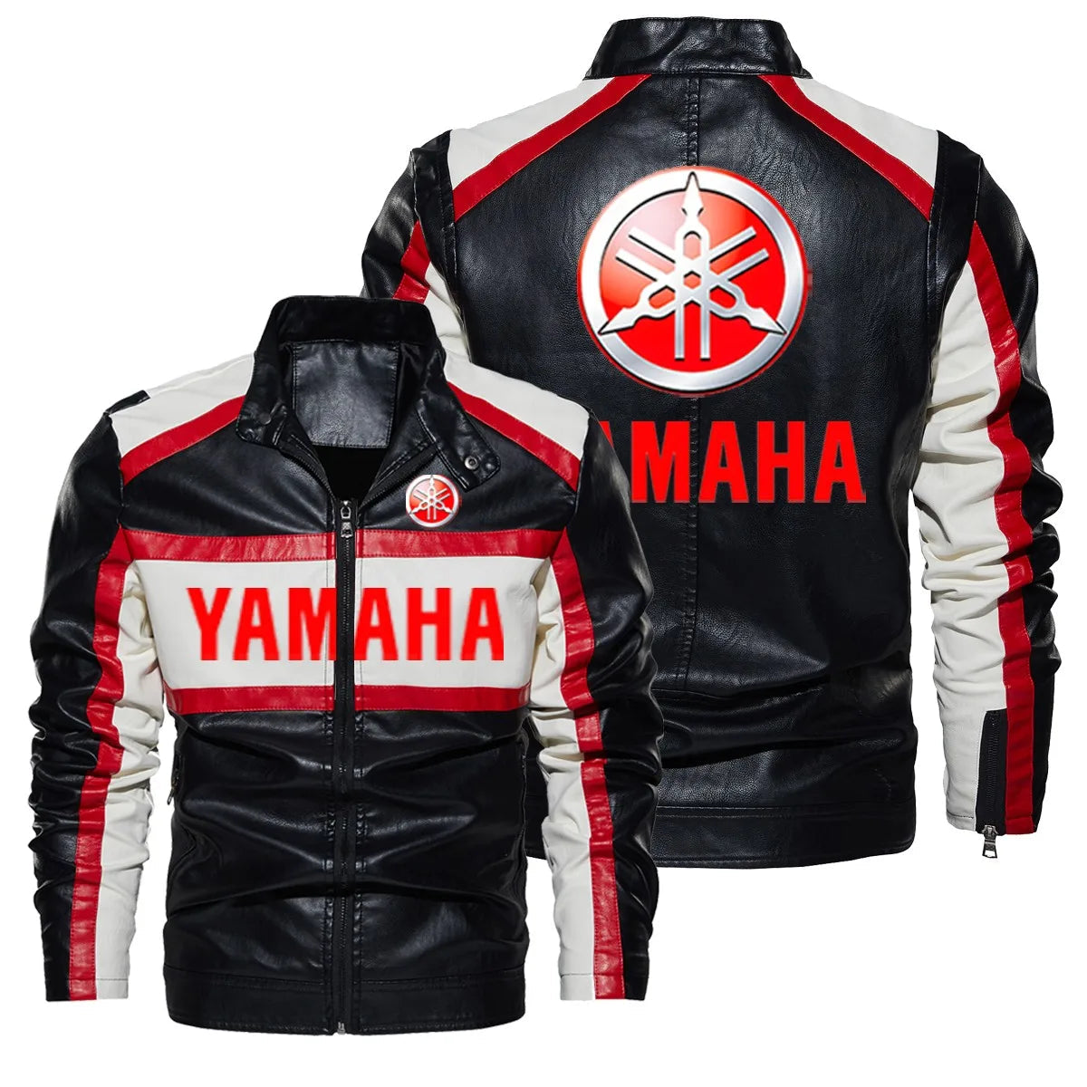 Chaqueta de cuero PU retro motociclista 