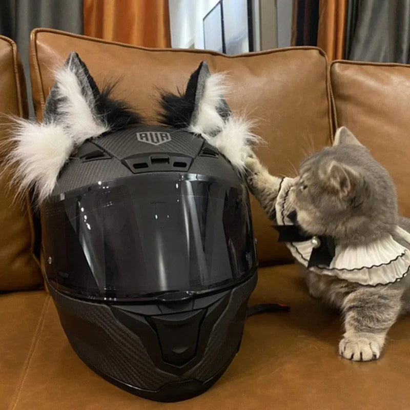 Décor de casque en peluche oreilles 
