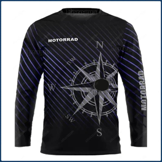 Motorrad Compass Volldruck-T-Shirt
