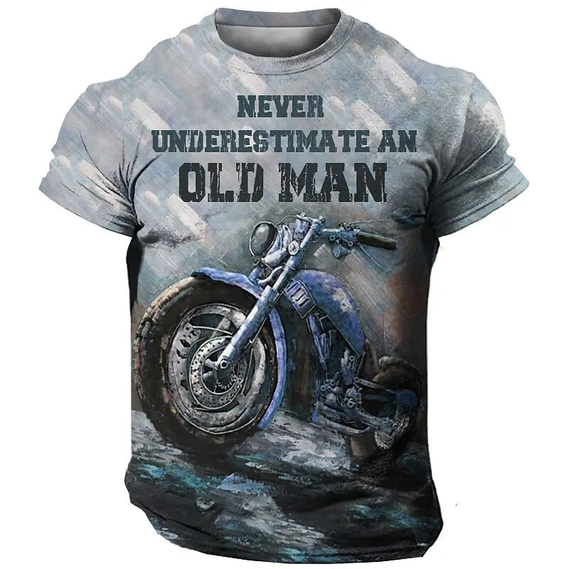 “Never Underestimate an Old Man” Motorcycle T-Shirt 