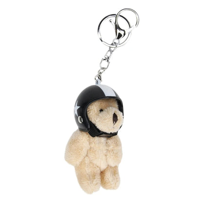 Mini Helmet Bear Charm Keychain 