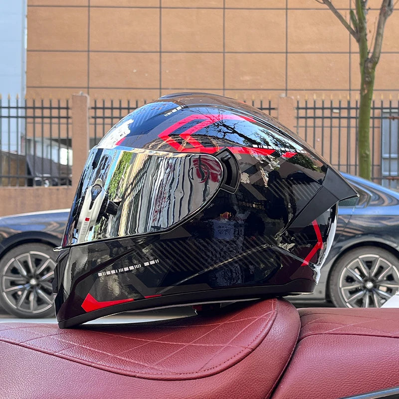 Full Face Motorcycle Helmet with Dual Lens 