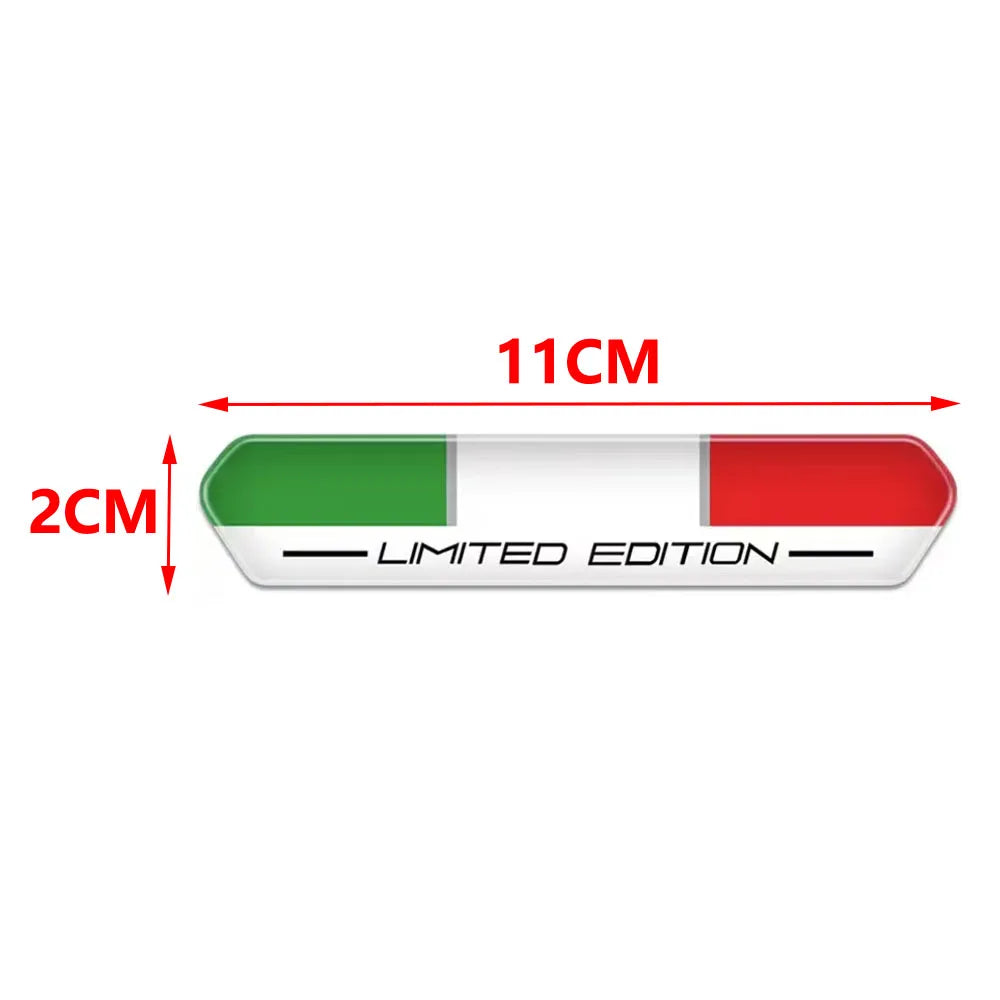 3D Reflective Italy Flag Emblem 