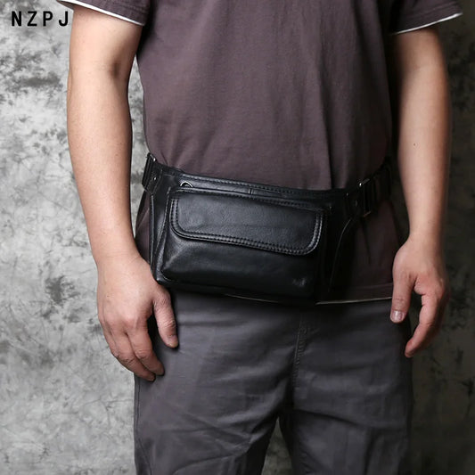 Men's Genuine Leather Waist Bag 