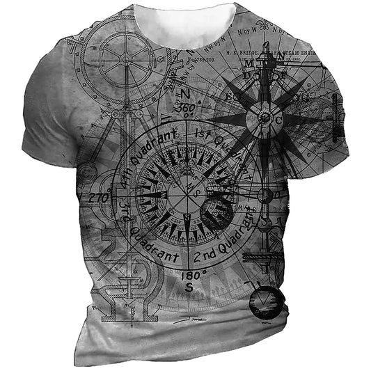 Vintage Compass T-Shirt for Men 