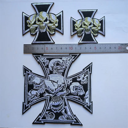 Skull Cross Biker Patches 