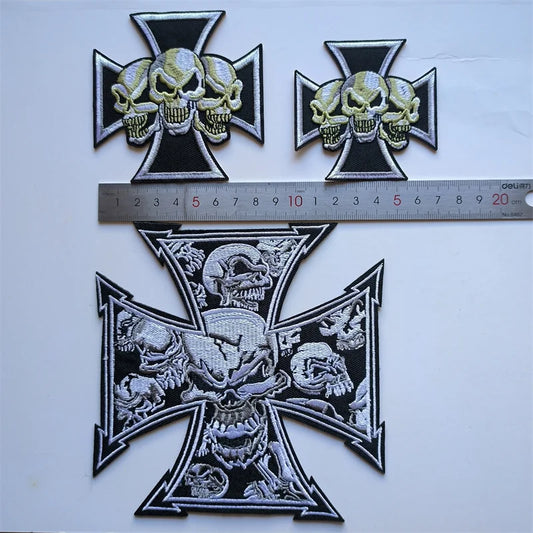 Skull Cross Biker Patches 