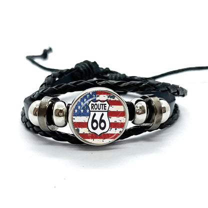 Route 66 Leather Premium Bracelet 