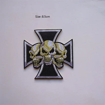 Skull Cross Biker Patches 