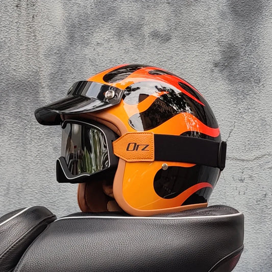 Retro Fire Motorcycle Helmet 