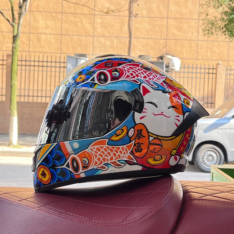 Full Face Motorcycle Helmet with Dual Lens 