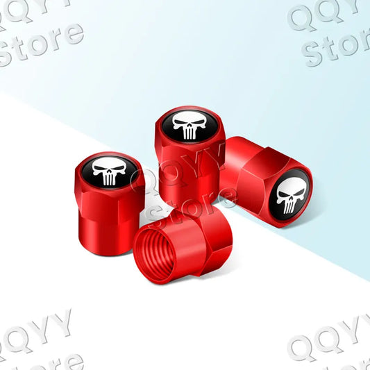 Universal 4pcs Metal Skull Valve Caps 