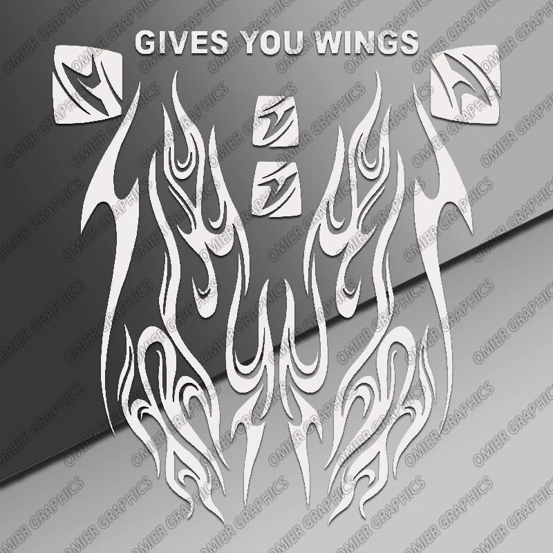 Motorcycle Helmet Flame Decal 