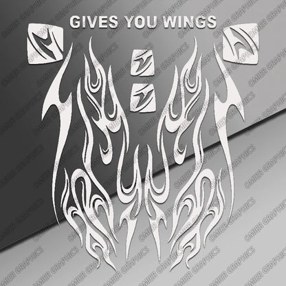 Motorcycle Helmet Flame Decal 