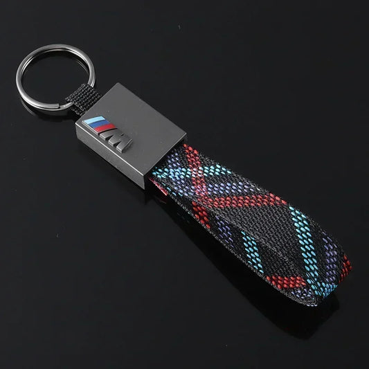 M Printed Leather Keychain 