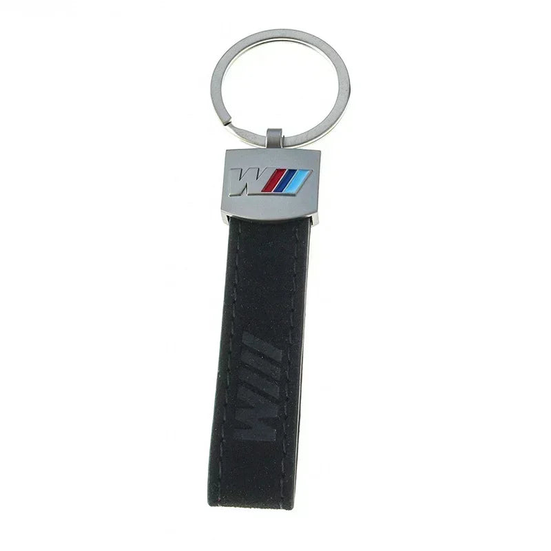 M Leather Metal Keychain 