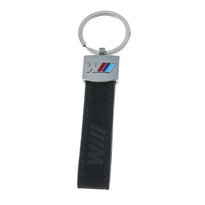 M Leather Metal Keychain 