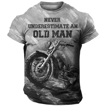 “Never Underestimate an Old Man” Motorcycle T-Shirt 
