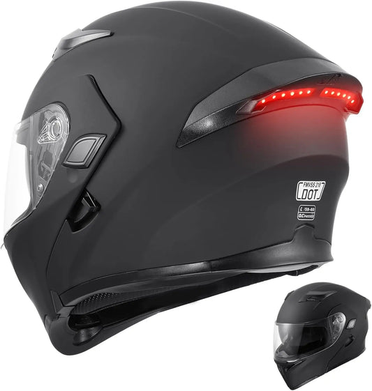 Motorcycle Full Face Helmet Flip-Up Dual Visor 