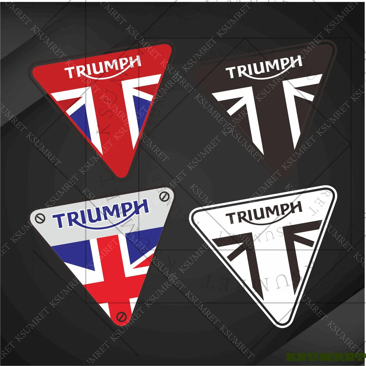 สติ๊กเกอร์ติดมอเตอร์ไซค์ทรงสามเหลี่ยม