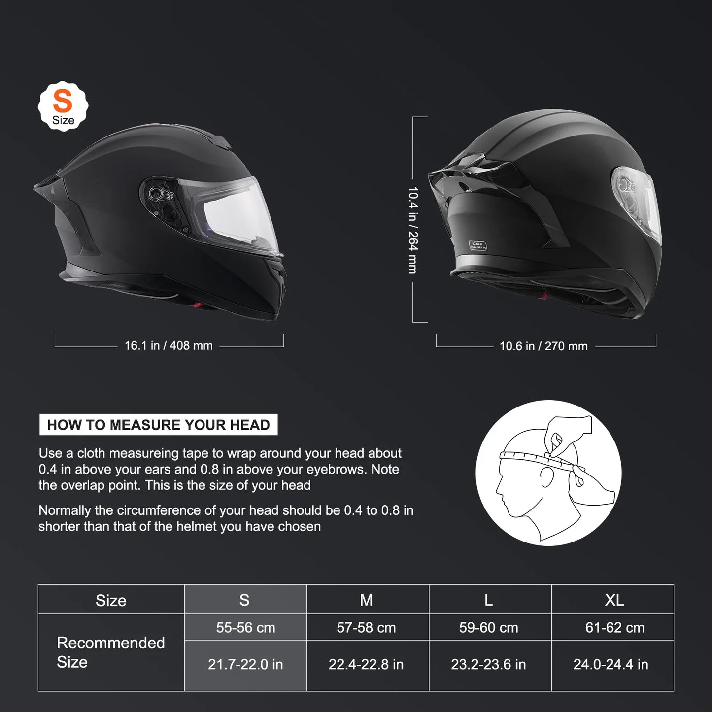 Full Face Smart Helmet with Bluetooth 