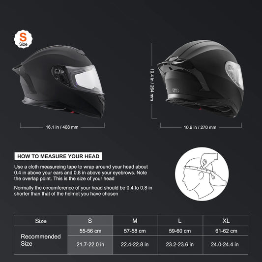 Full Face Smart Helmet with Bluetooth 