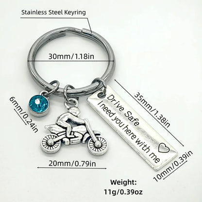 Drive Safe Metal Keychain