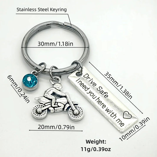 Drive Safe Metal Keychain