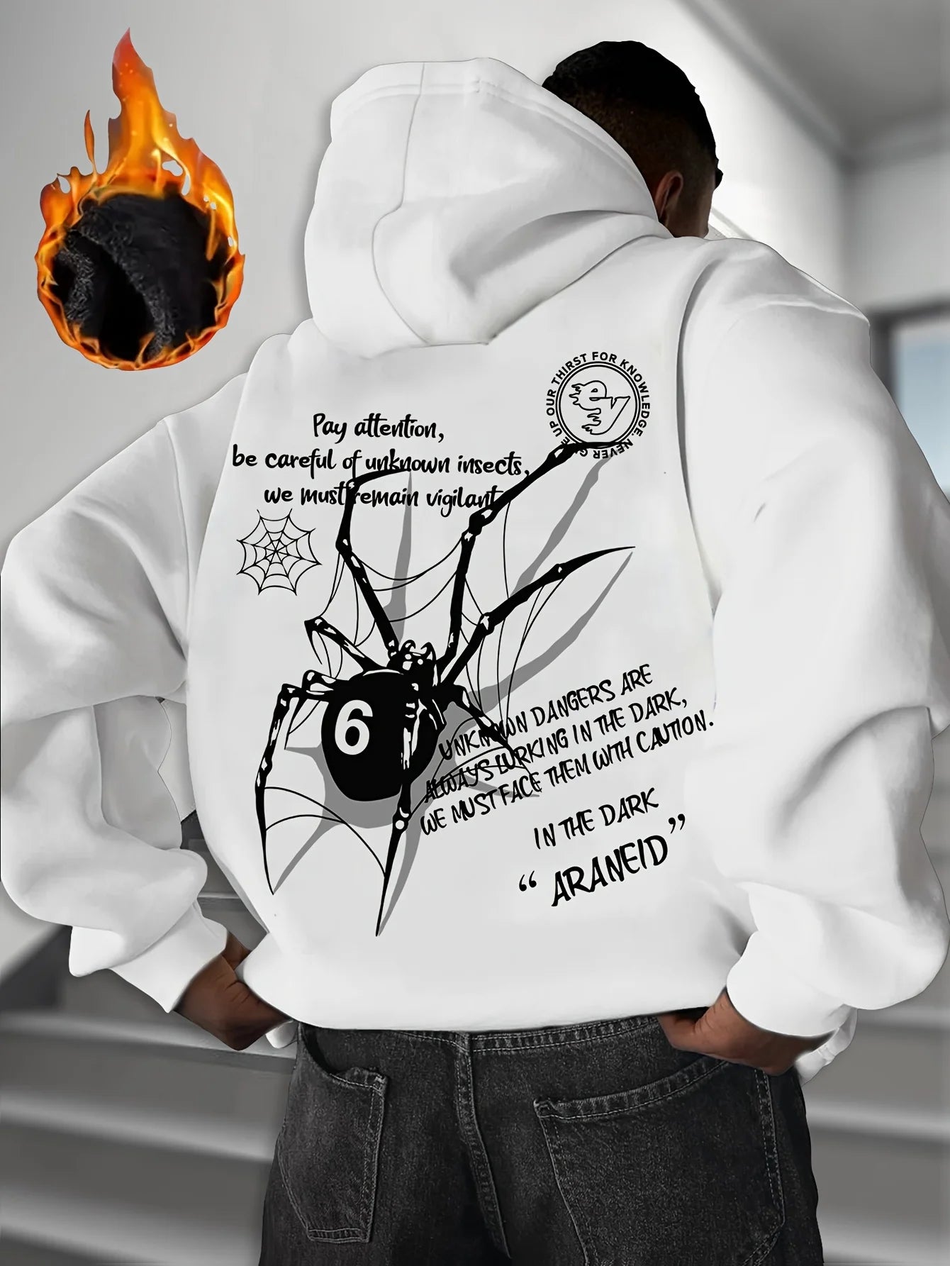 Spider Print Trendy Hooded 