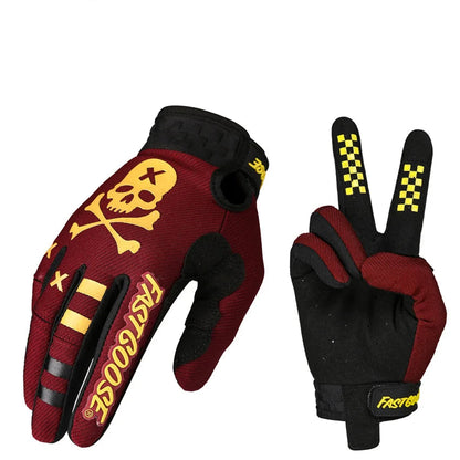 قفازات ركوب الدراجات بجمجمة كاملة الأصابع