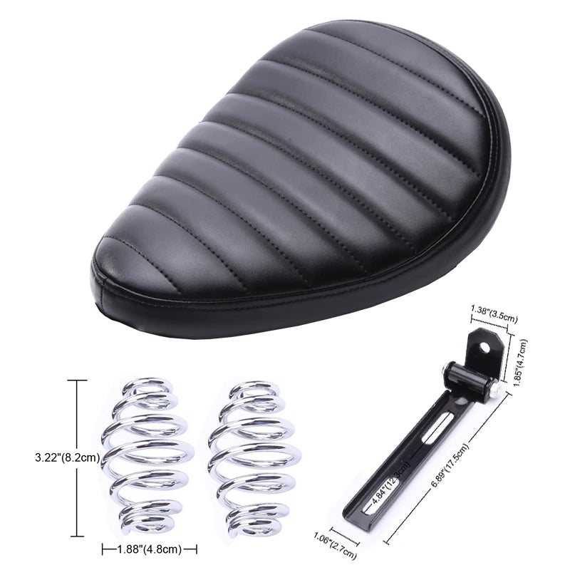 Motorcycle Leather Saddle Seat Retro 