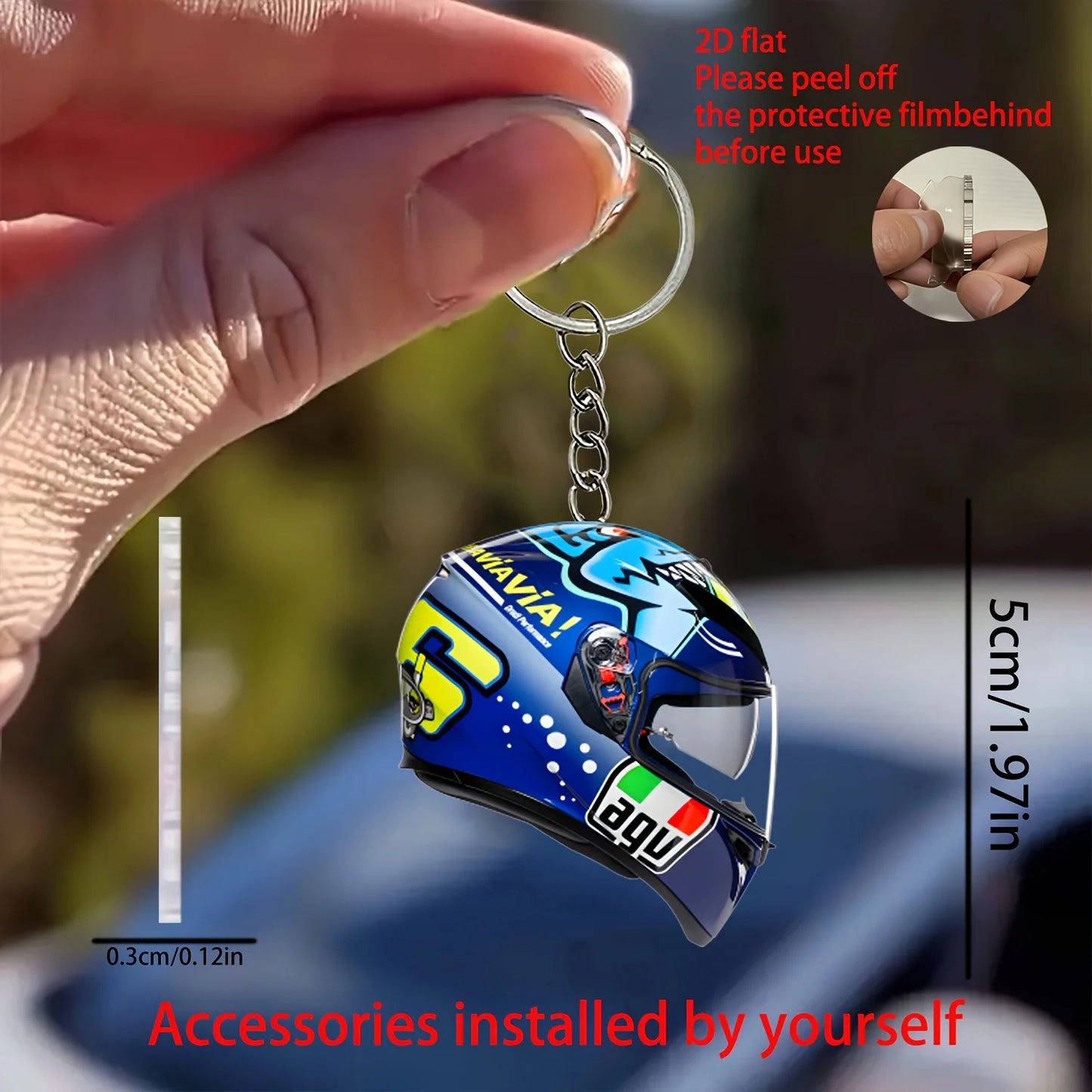 Porte-clés casque de course