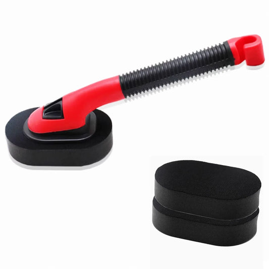 Brosse de polissage pour pneus et jantes avec poignée – Têtes en éponge remplaçables