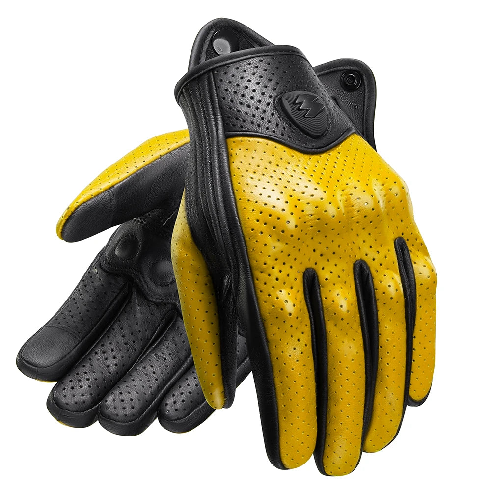 Retro Leather Motorcycle Gloves 