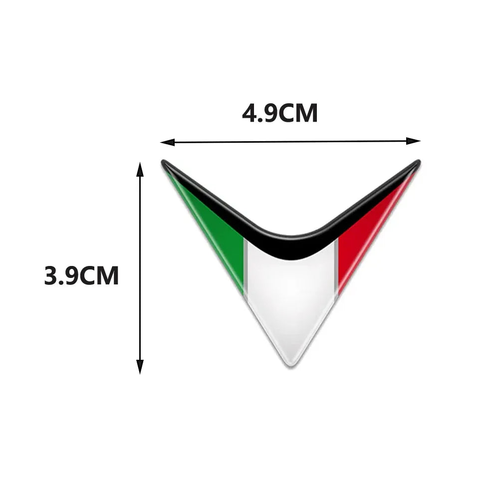 3D Reflective Italy Flag Emblem 