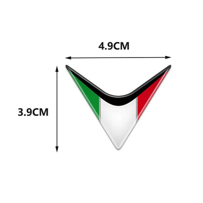 3D Reflective Italy Flag Emblem 