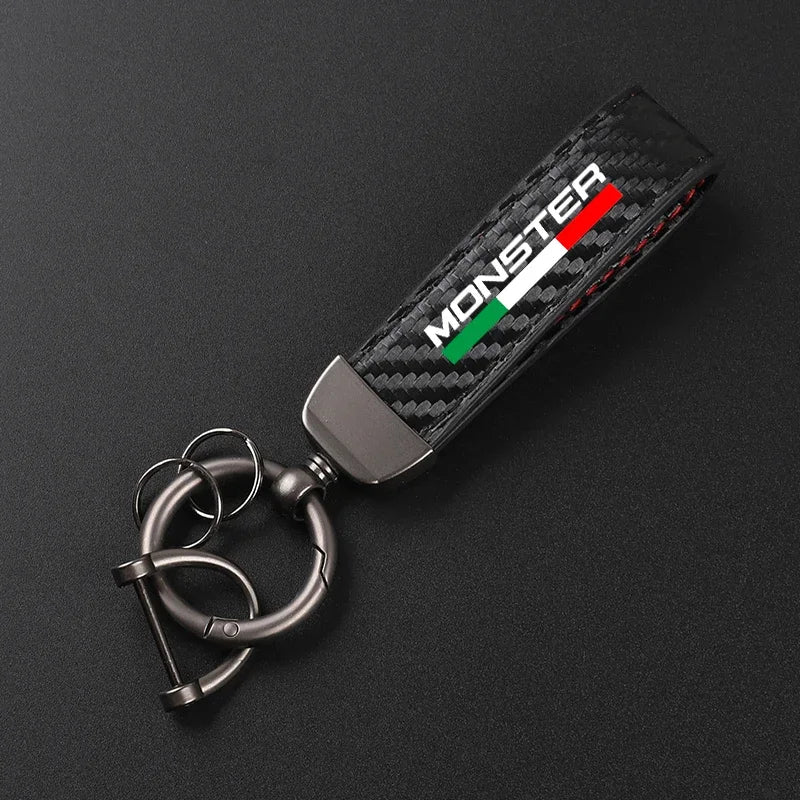 Suede Leather Monster Keychain 