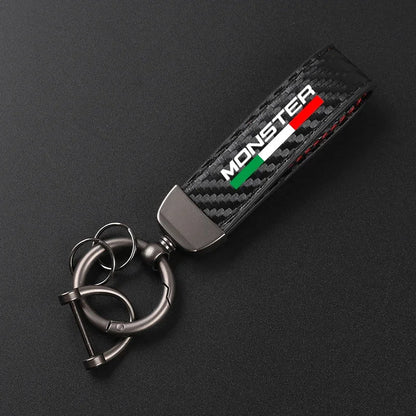 Suede Leather Monster Keychain 