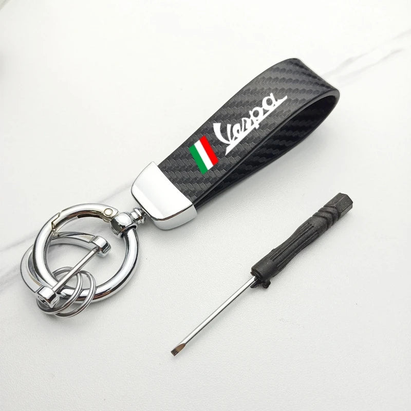 Vespa Leather Keychain