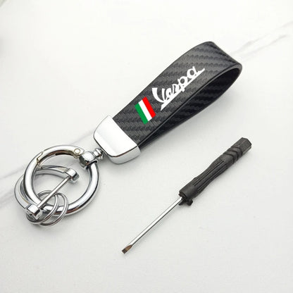 Vespa Leather Keychain