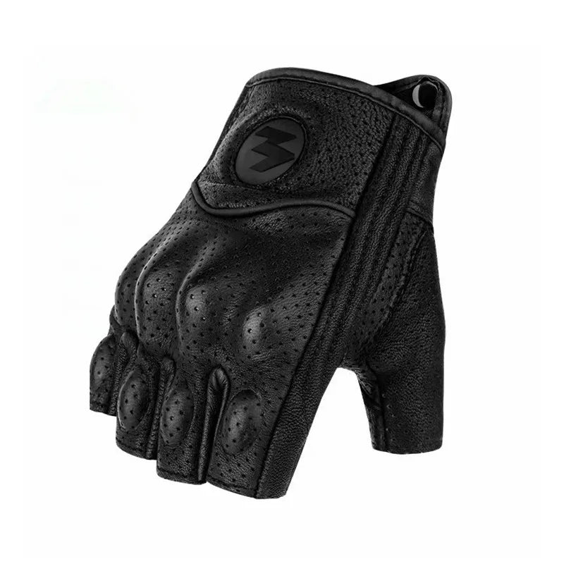 Leather Half-Finger Gloves