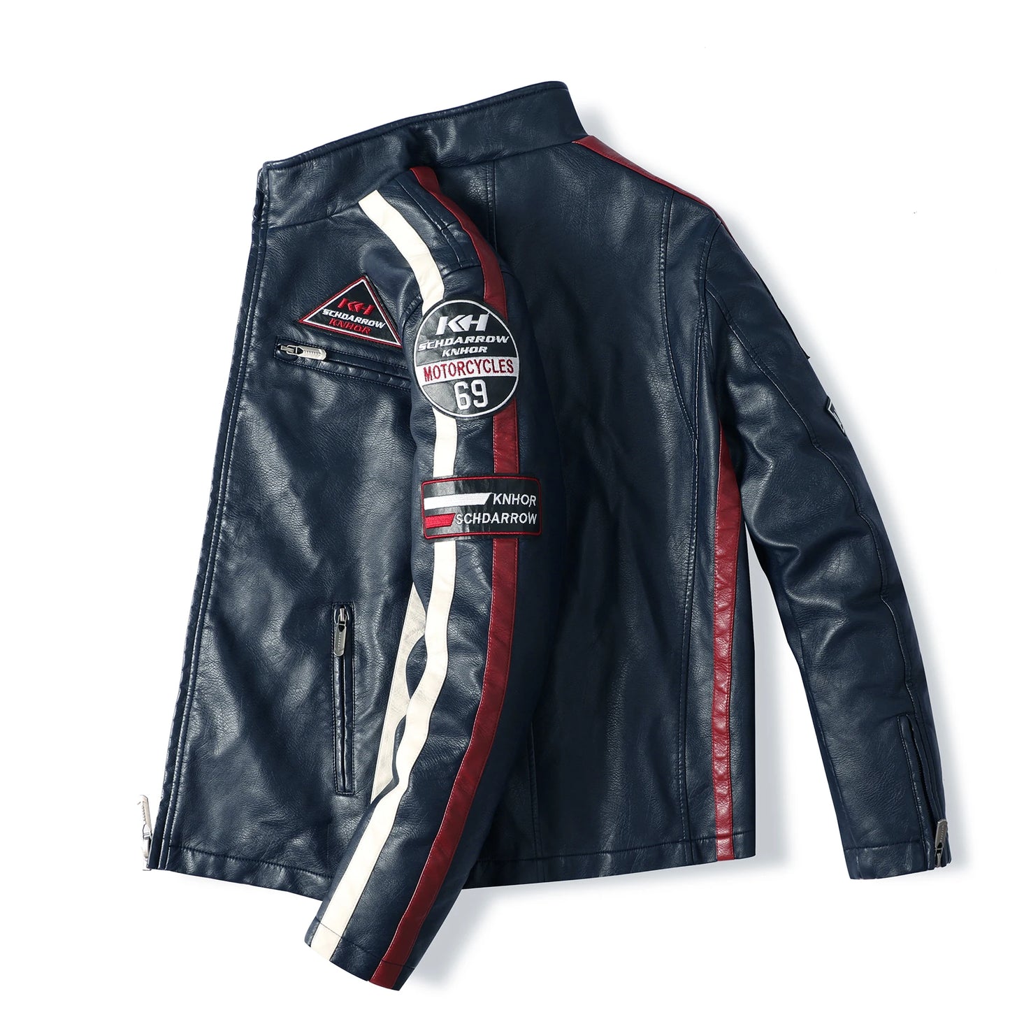 Men’s Motorcycle Racing PU Leather Jacket 