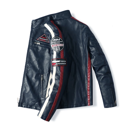 Men’s Motorcycle Racing PU Leather Jacket 
