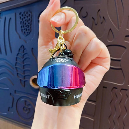 Light-Up Helmet Keychain – Mini LED Night Light Pendant for Riders