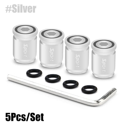 4 Pcs Sport Metallic Valve Caps 
