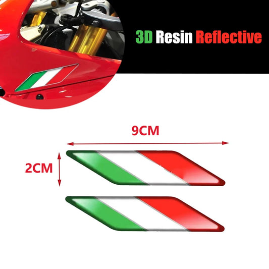 3D Reflective Italy Flag Emblem 