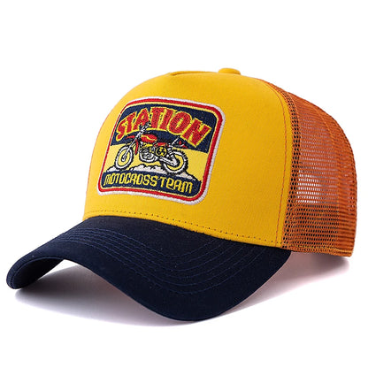 Cappello da camionista retrò della squadra di motocross