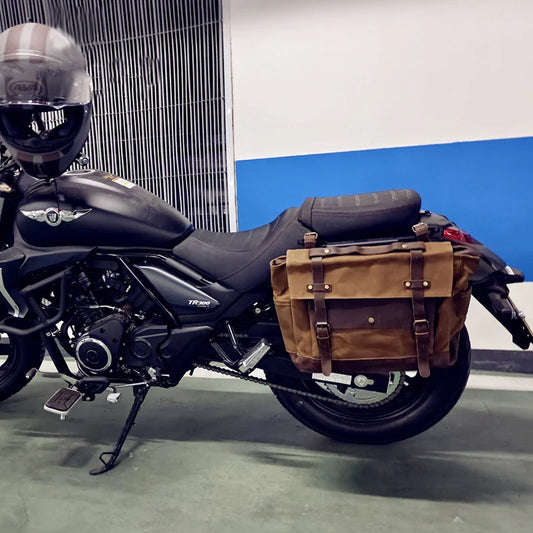 Vintage Motorcycle Saddlebag Side 