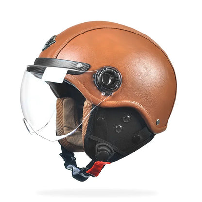Retro Motorcycle Helmets with Bubble Lens 