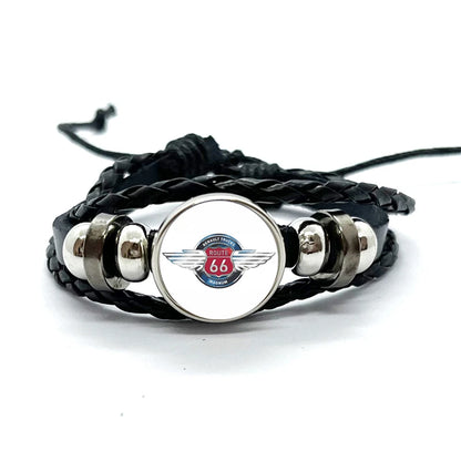Route 66 Leather Premium Bracelet 